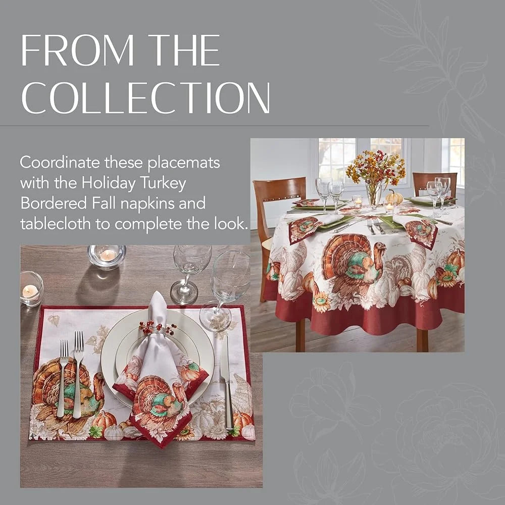 Elegant Autumn Placemats Set of 4 Seasonal Dining Table Decor 100 Polyester Machine Washable Thanksgiving Table Setting