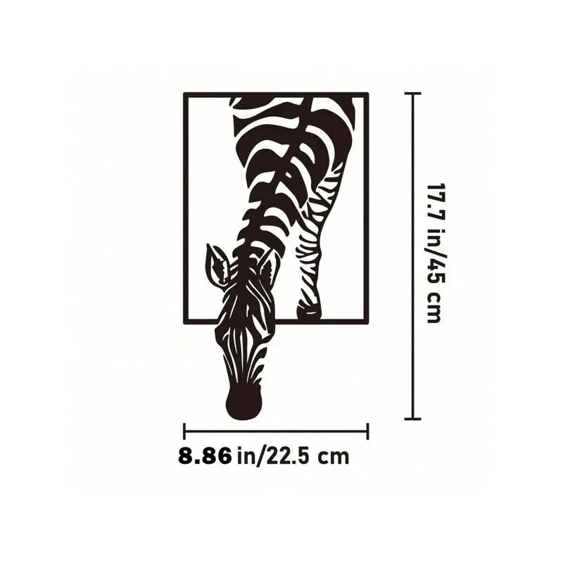 Minimalist Zebra Metal Wall Art, Handmade Iron Stripe Decor, Modern Black & White Animal Patterns for Home, Office, Coffee