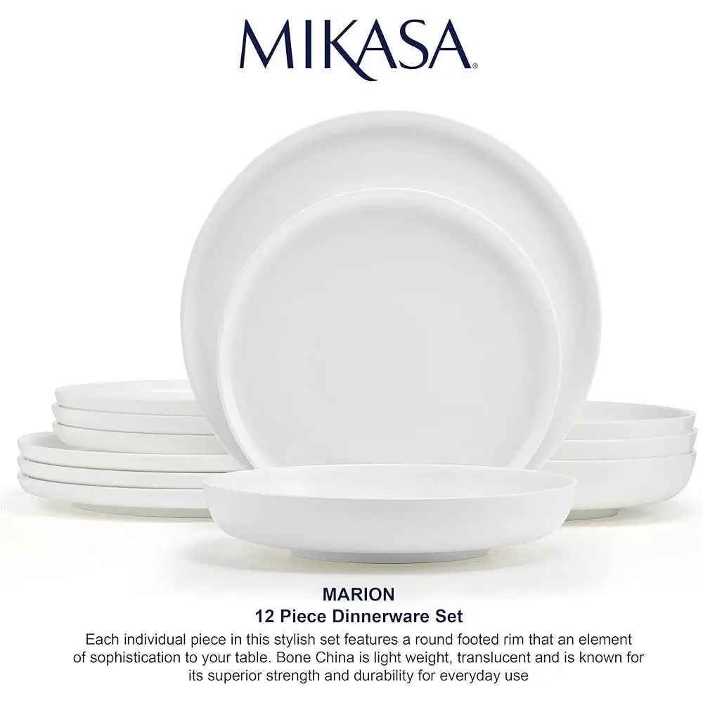 N Chip Resistant 12 Piece Dinnerware Set, Service For 4