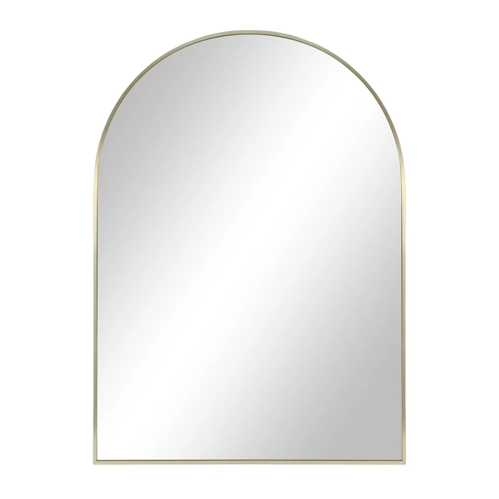 Arch Metal Wall Mirror 24x34 Gold Finish Vertical Display Stylish Home Décor Wall-Mountable Hangers Included Decorative Accent
