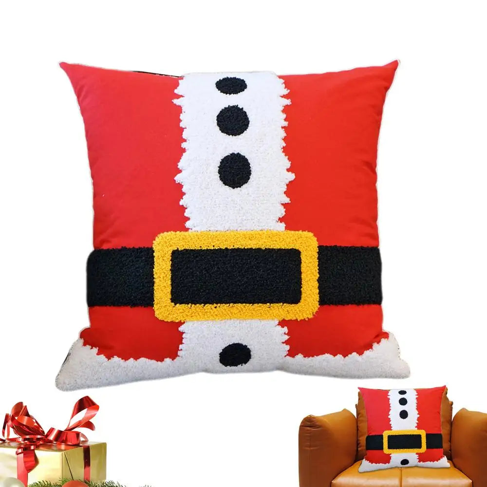 Christmas Pillow Covers Santa Claus Throw Pillow Case Christmas Red Decor Pillowcase Cushion Cases Holiday Home Decor For Living