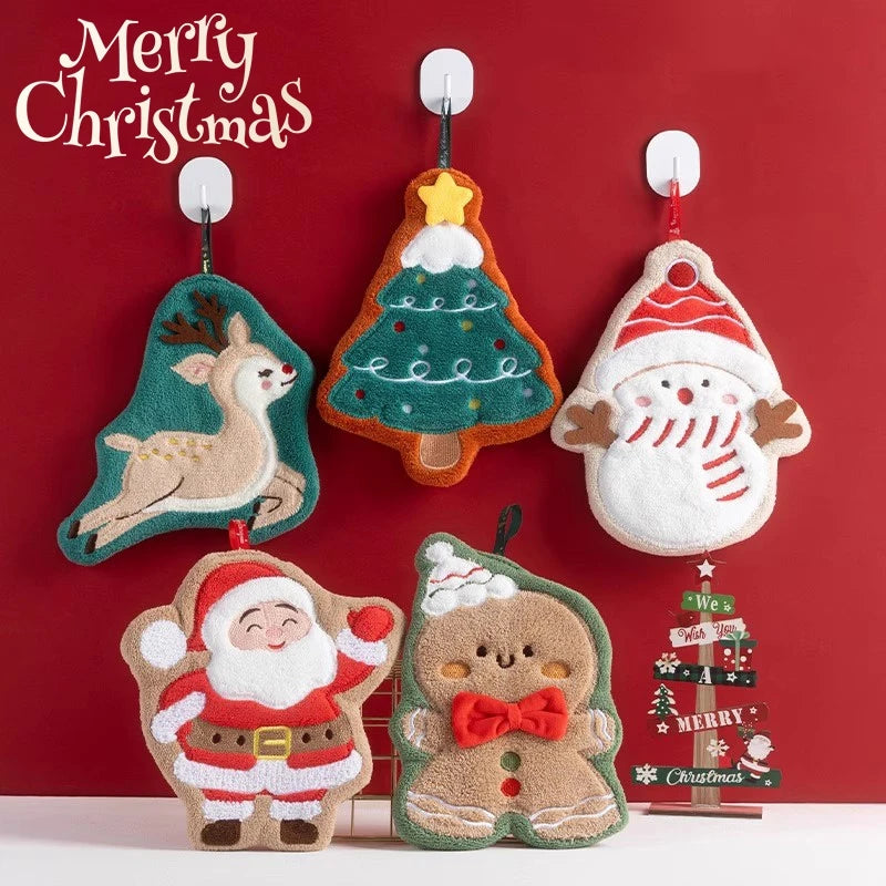 Kitchen Hand Towel Handkerchief Vegetable Hand Towel for Kitchen Bathroom Christmas Hand Towel Gifts Ababsorbent Handtowel 손수건