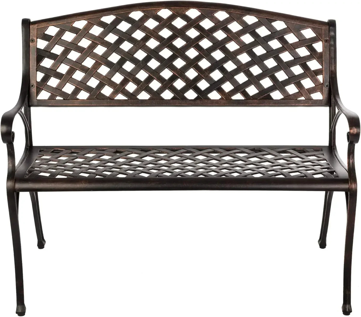 XMSJ'-Patio Sense 61491 Patio Bench Cast Aluminum Lightweight Sturdy  Perfect for Relaxing Pause in GardenBN