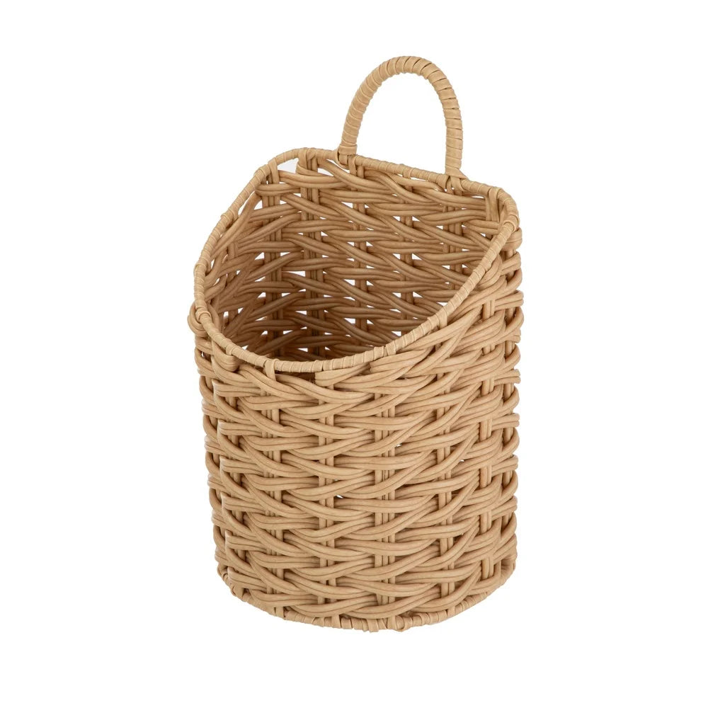 2PK Hanging Storage Baskets Durable PE Rattan Weave Bathroom Organizers Versatile Home Decor Storage Solutions Toiletries