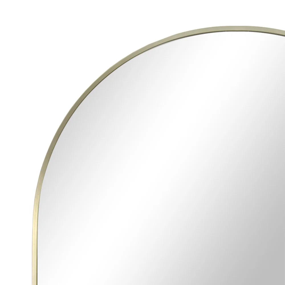 Arch Metal Wall Mirror 24x34 Gold Finish Vertical Display Stylish Home Décor Wall-Mountable Hangers Included Decorative Accent