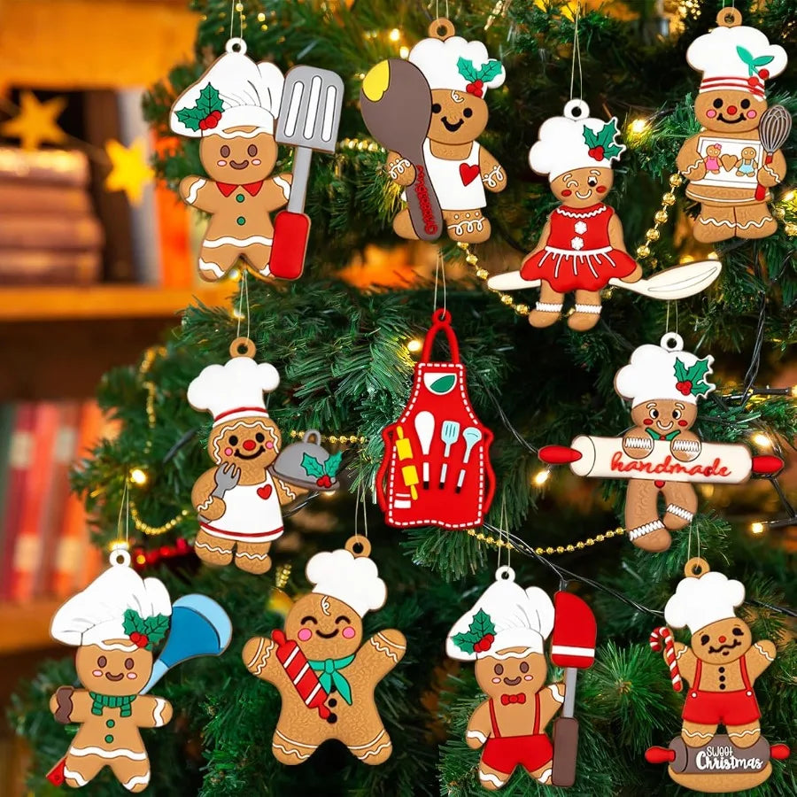 36pcs Gingerbread Christmas Decoration for Tree Homemade Gingerbread Man Ornaments Perfect for Holiday Tree Hanging Decor Ideal