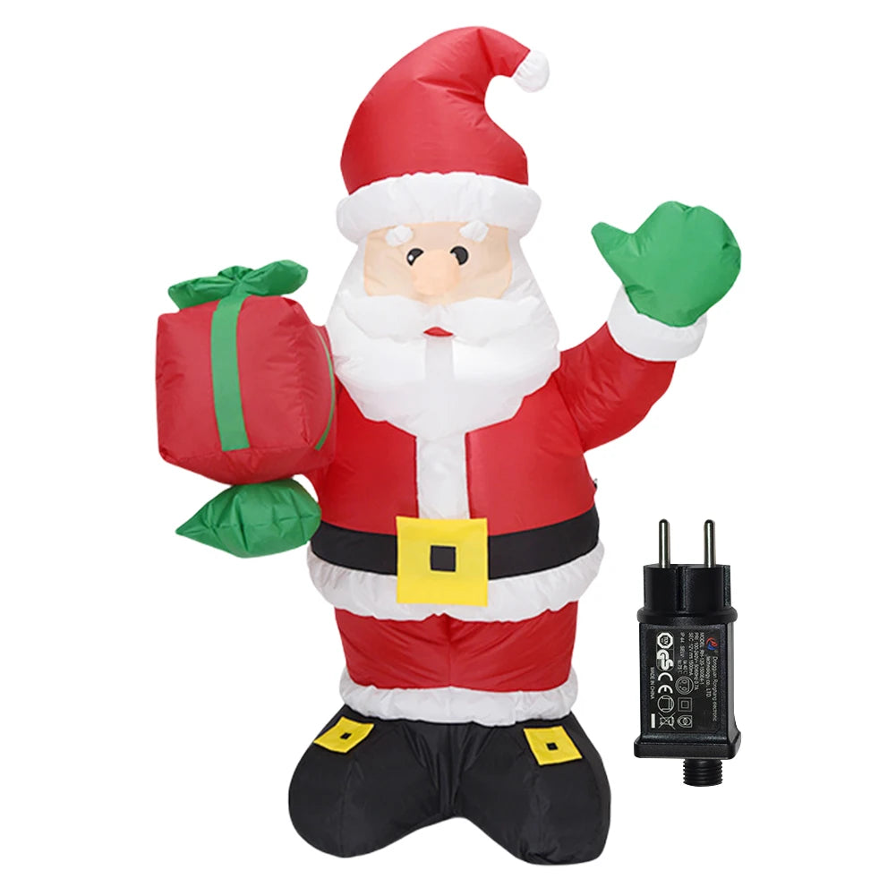 LED Inflatable Illuminated Santa Claus Ornament Lighted Giant Model Ornament Decorative Cartoon  Christmas New Year Gifts