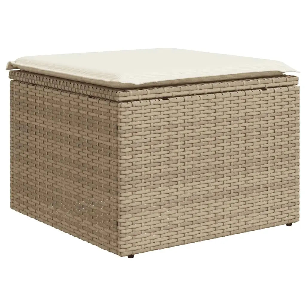 Beige PE Rattan Modular Garden Sofa Set Outdoor Furniture for Patio and Balcony