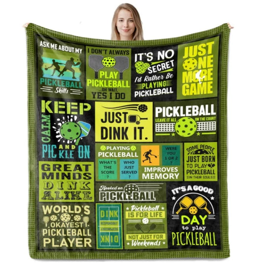 Pickleball gifts, pickleball gifts for men and women, gifts for pickleball enthusiasts, fun pickleball gift blankets