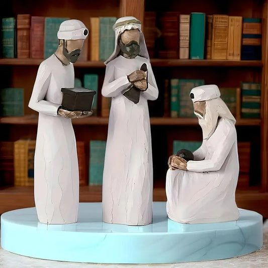 Three Wisemen Figures Hand-Painted Resin Christmas Nativity Set Seasonal Home Decoration Christmas Sculpture for Table Bookshelf