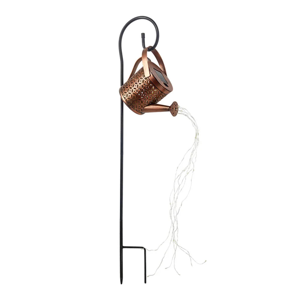Solar Watering Can Light Garden Kettle Art Hollow Shower Garden Landscape Lamp