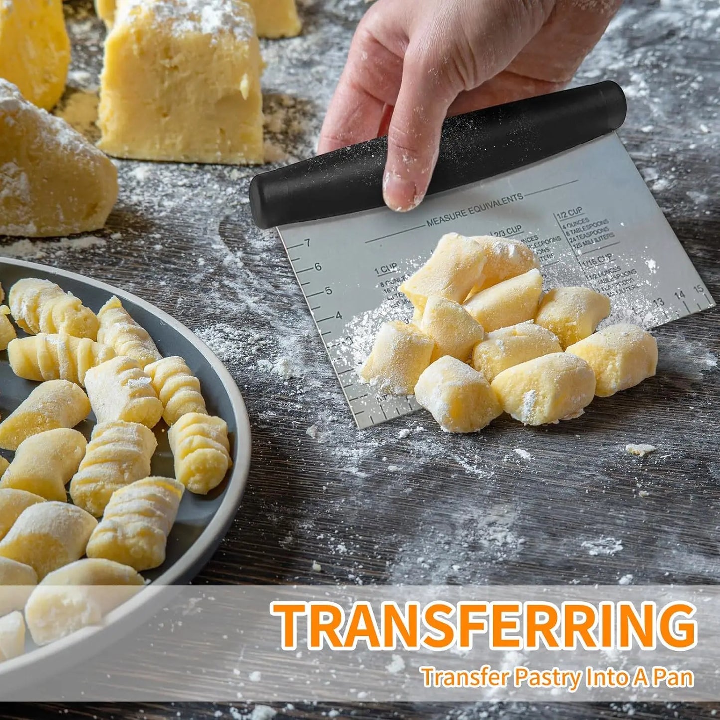 Stainless Steel Bench Scraper and Pastry Blender Cutter Set, Efficient Multipurpose Kitchen Baking Essential Tool with