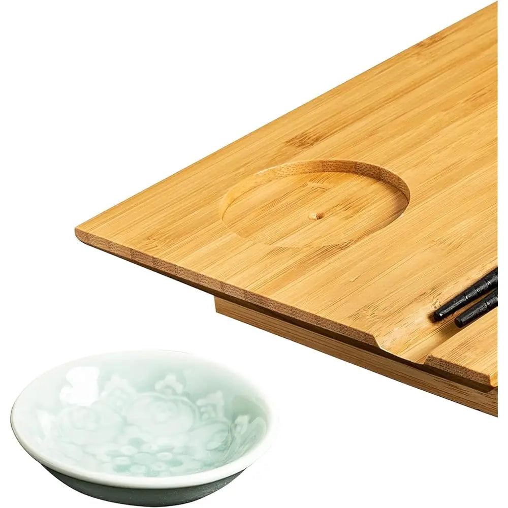 55-1106, Bamboo Sushi Board Set, 6-Inch By 10-1/2-Inch