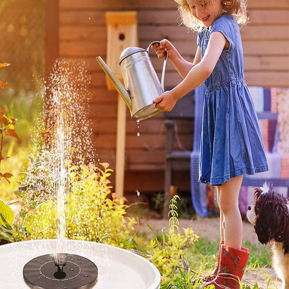 Outdoor Bird Bath Solar Powered Fountain Floating Water Pump Kits with 6 Spray Heads Pool Pond Aquarium Adornment