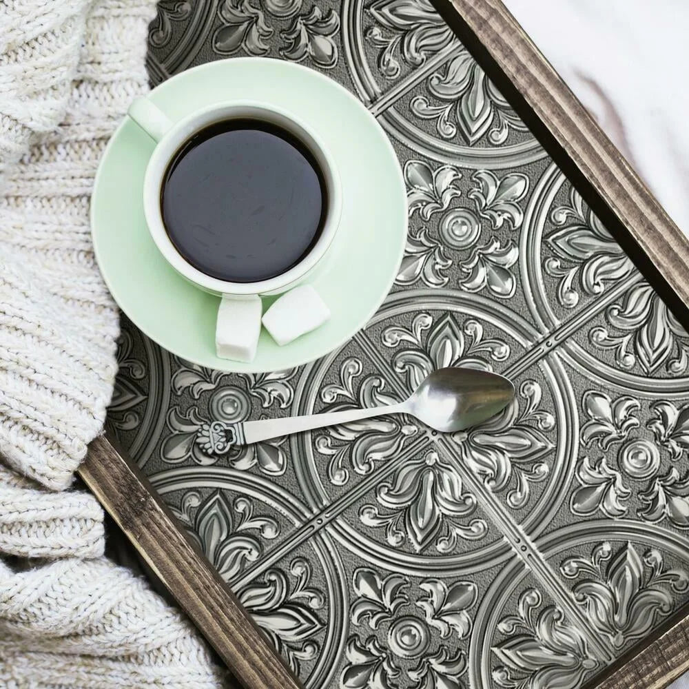 Peel and Stick Silver Tile Backsplash Self-Adhesive Faux Ceiling Decorative Wall Panels Easy to Install Decorative Tiles Home