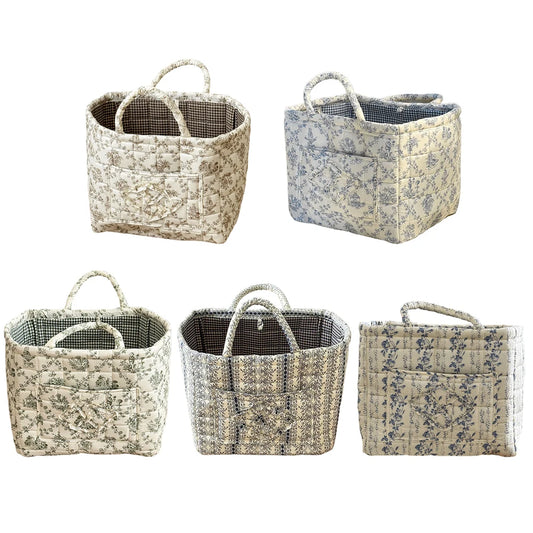 Fabric Debris Organizing Bag with Easy Carry Handles Sundries Storage Organizer for Shelves Closet Laundry Home Office Decor