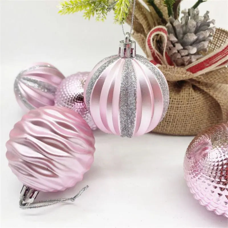 Hand Painted Christmas Ball Set Ornaments, 2.4 Inch Shatterproof Woven Fabric Ball Set for Xmas Tree Decor, Home Festival Decor