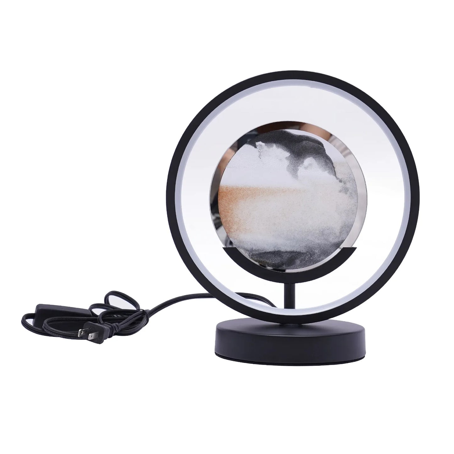 3D Round LED Moving Sand Art Picture Lamp Desktop Sandscape Home Decor