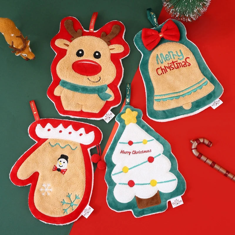 Kitchen Hand Towel Handkerchief Vegetable Hand Towel for Kitchen Bathroom Christmas Hand Towel Gifts Ababsorbent Handtowel 손수건