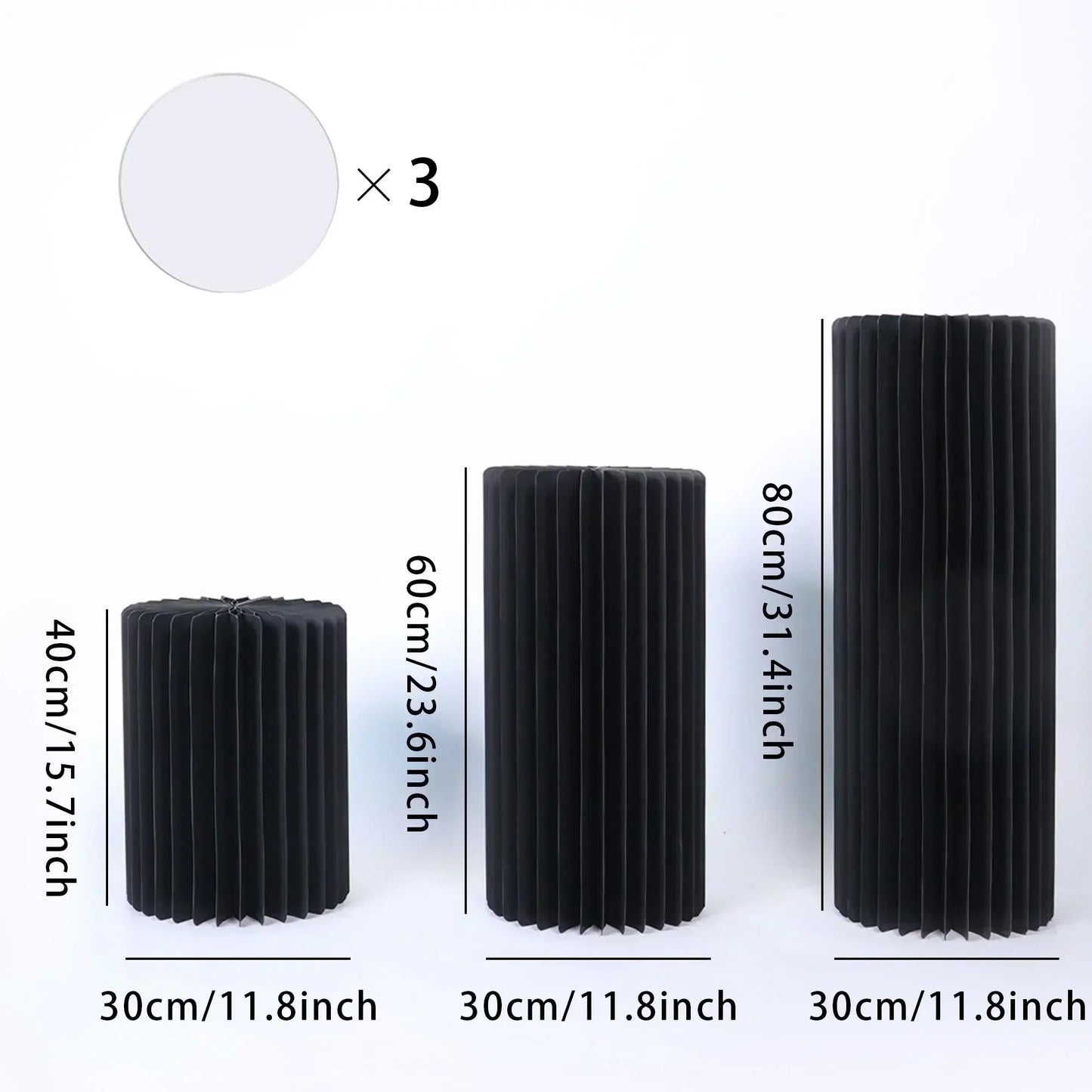 Foldable Paper Columns Display PedestalStand Cylinder Pedestal Stand Cardboard Flower Stand Dessert Table Wedding Birthday Party