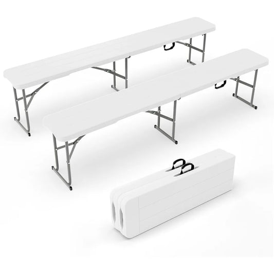 6 feet Plastic Folding Bench,Portable in/Outdoor Picnic Party Camping Dining Seat, Garden Soccer Multipurpose Entertainin