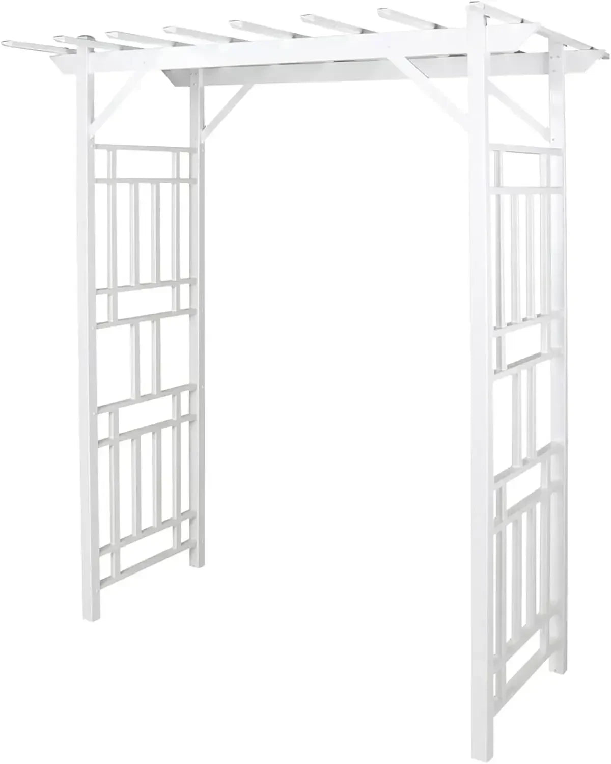 [Discounted Price!Free Shipping!]Vinyl Garden Archway, White, 72" x 85" - Backyard Decorative Arch for Pathways & Entrances w/ T