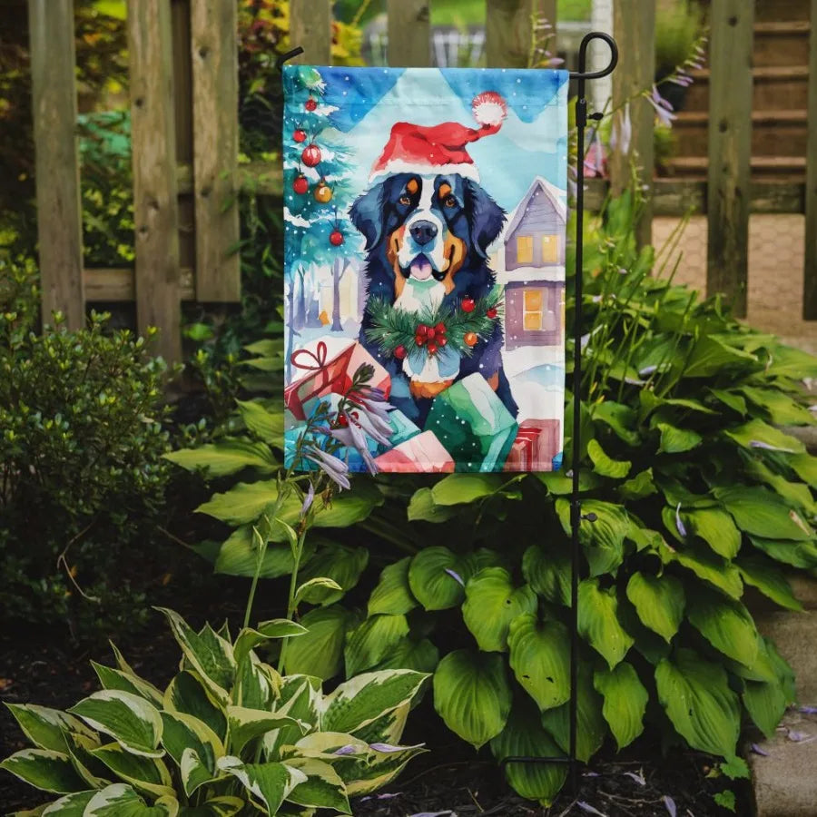 Bernese Mountain Dog Christmas Garden Flag Mailbox Flag Drative Yard Flag Banner Outside Patio Artwork Yard Flower Beds Garden