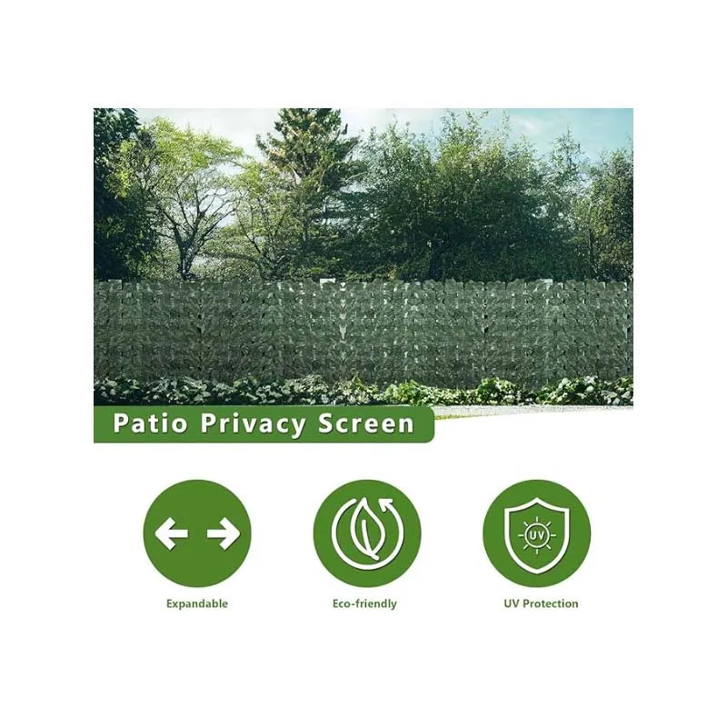 Artificial Ivy Screen Privacy Screen Cover with Flowers,Vines Leaf Covering Wall Decoration for Outdoor Patio Balcony Apartment